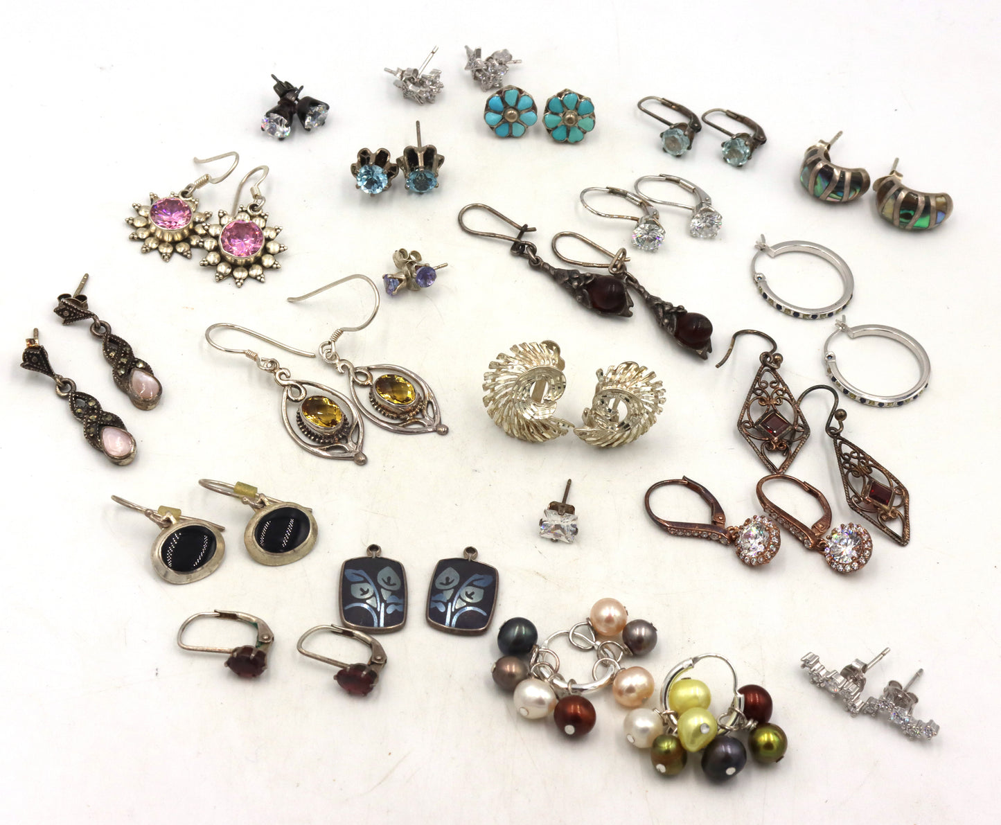Vintage 925 sterling silver group lot of earrings