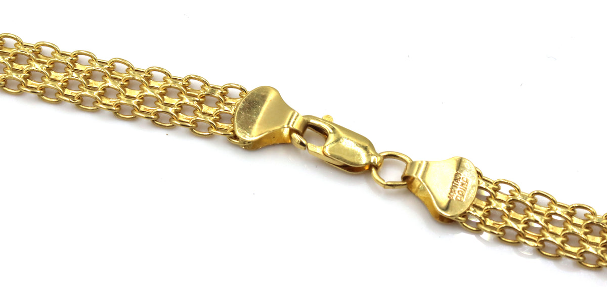 Italian 14kt Yellow gold Hollow Bismark chain necklace