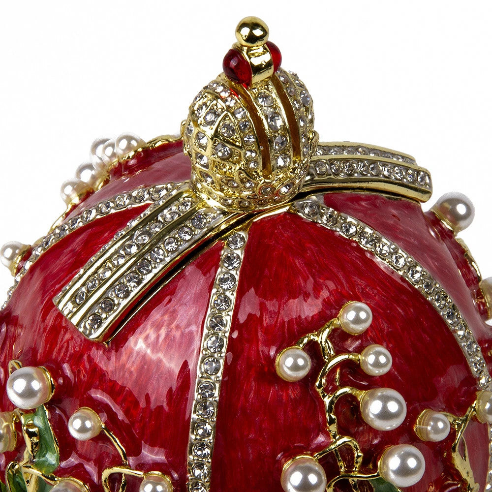 Red Lily of the Valley Fabergé Egg Replica – Perfect Easter or Collectible Gift