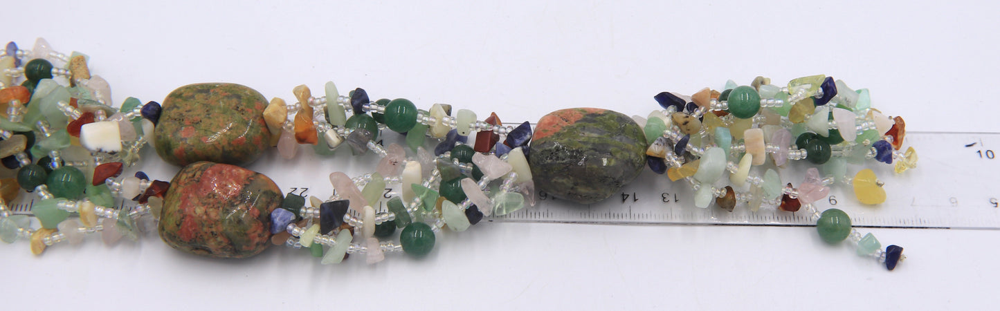 Unakite chunky necklace