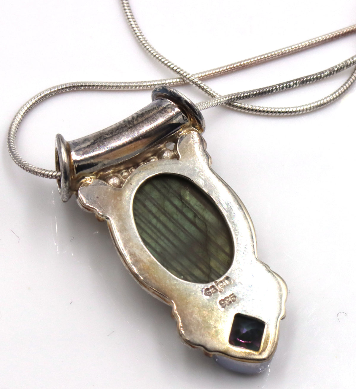 Sajen 925 Sterling Silver Labrodorite Topaz Pendant With Chain Necklace