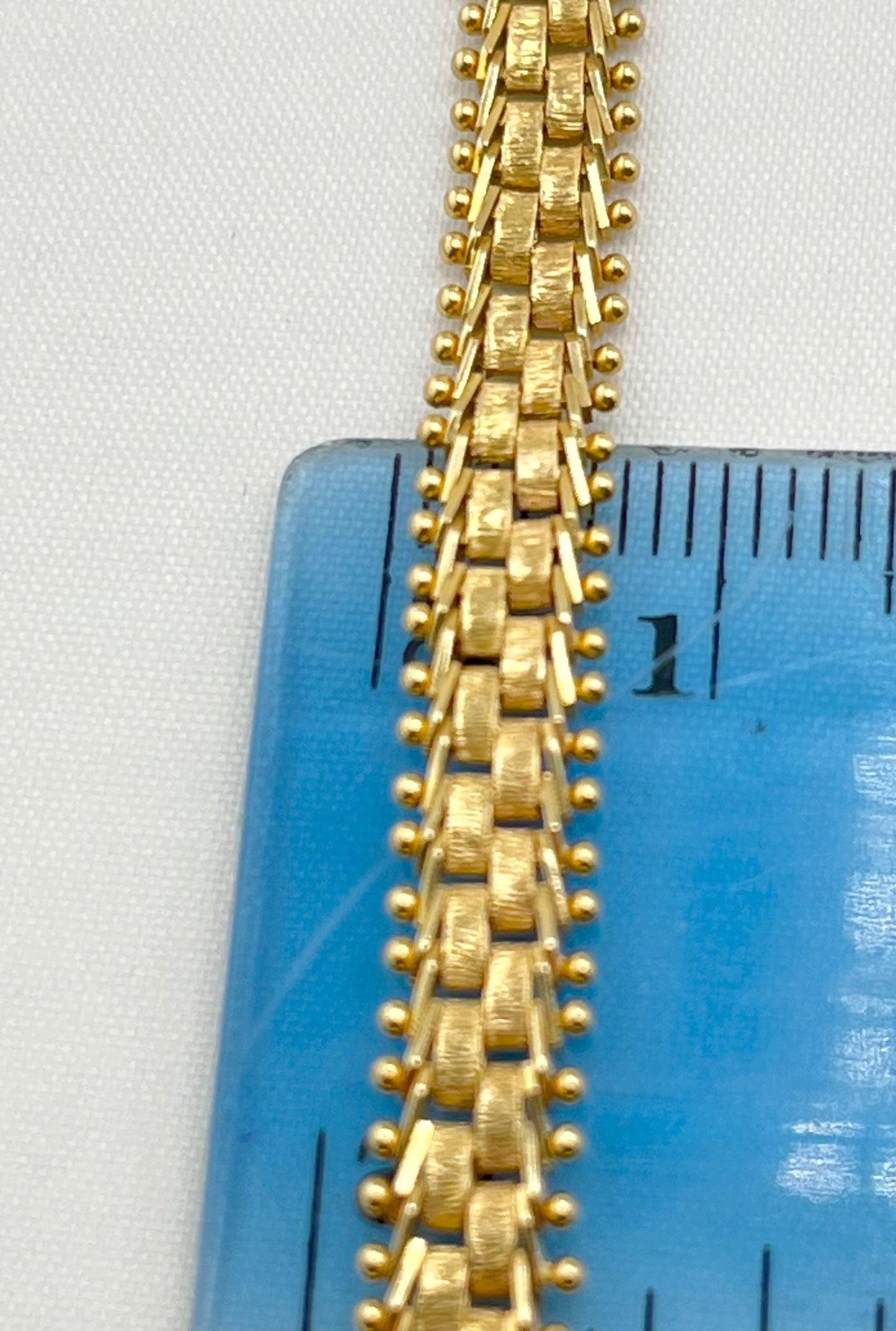 14KT Yellow Gold 6MM Imperial Riccio With Distinctive Beaded Edges Bracelet