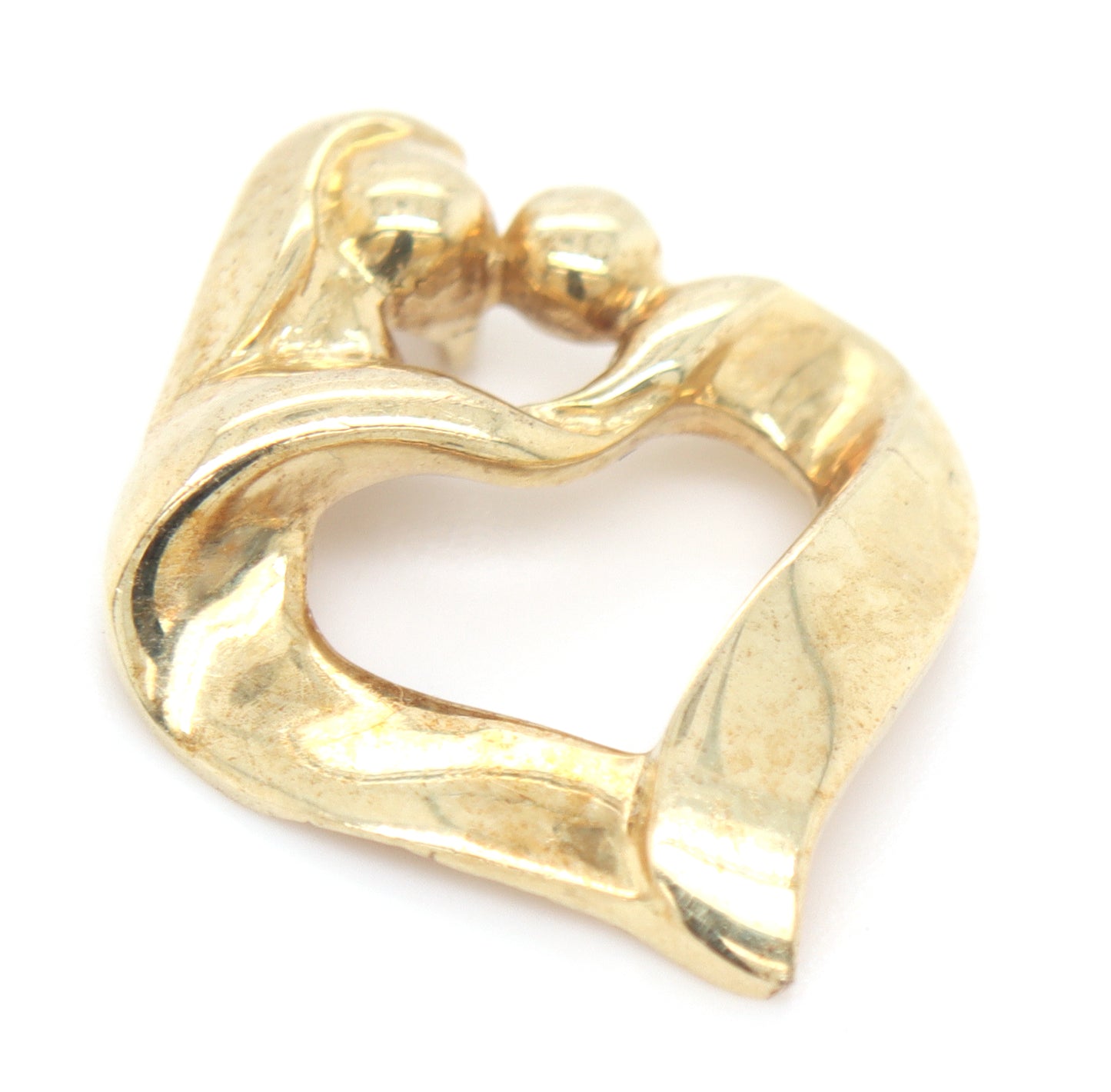 10kt Yellow gold mother and son heart shaped pendant