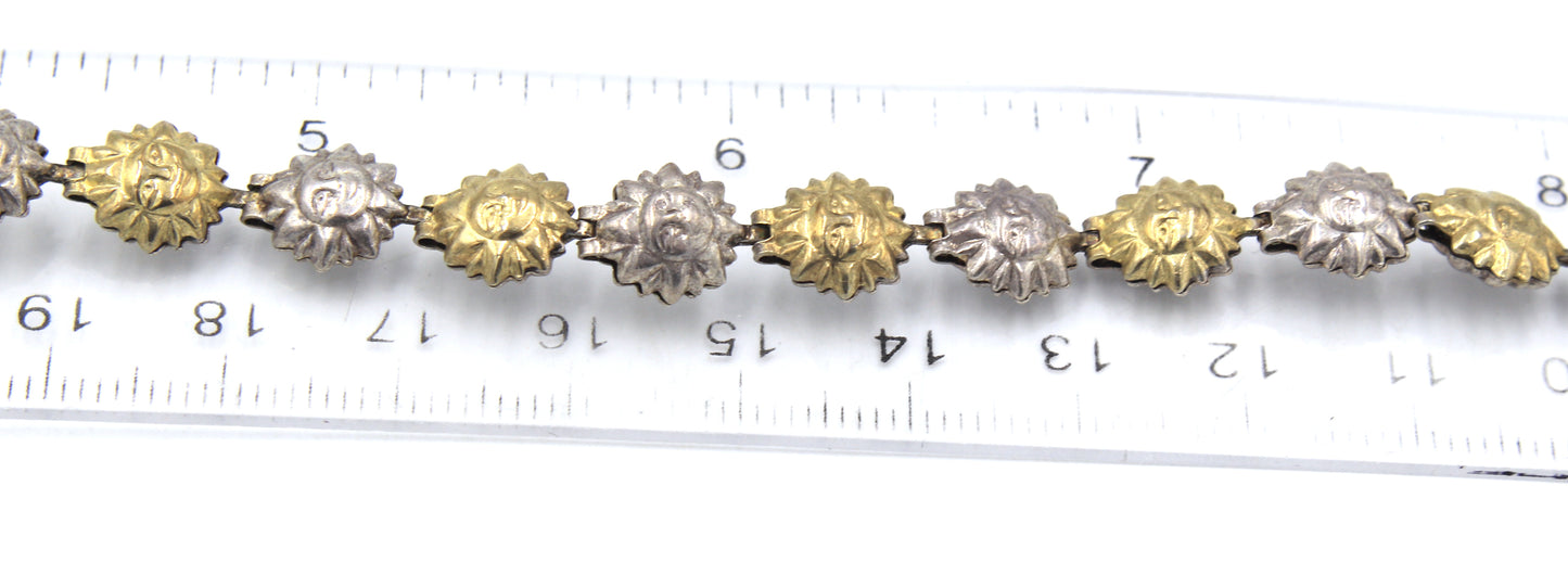 Italian Vintage 925 sterling silver sun link bracelet