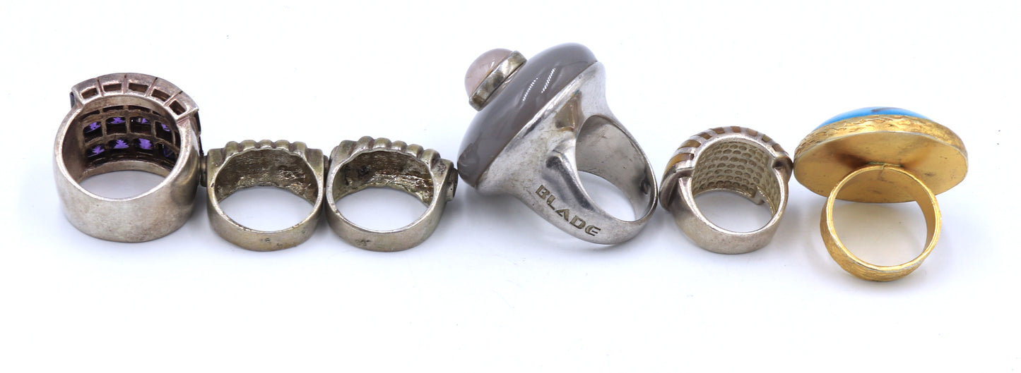 Group lot of vintage 925 sterling silver rings