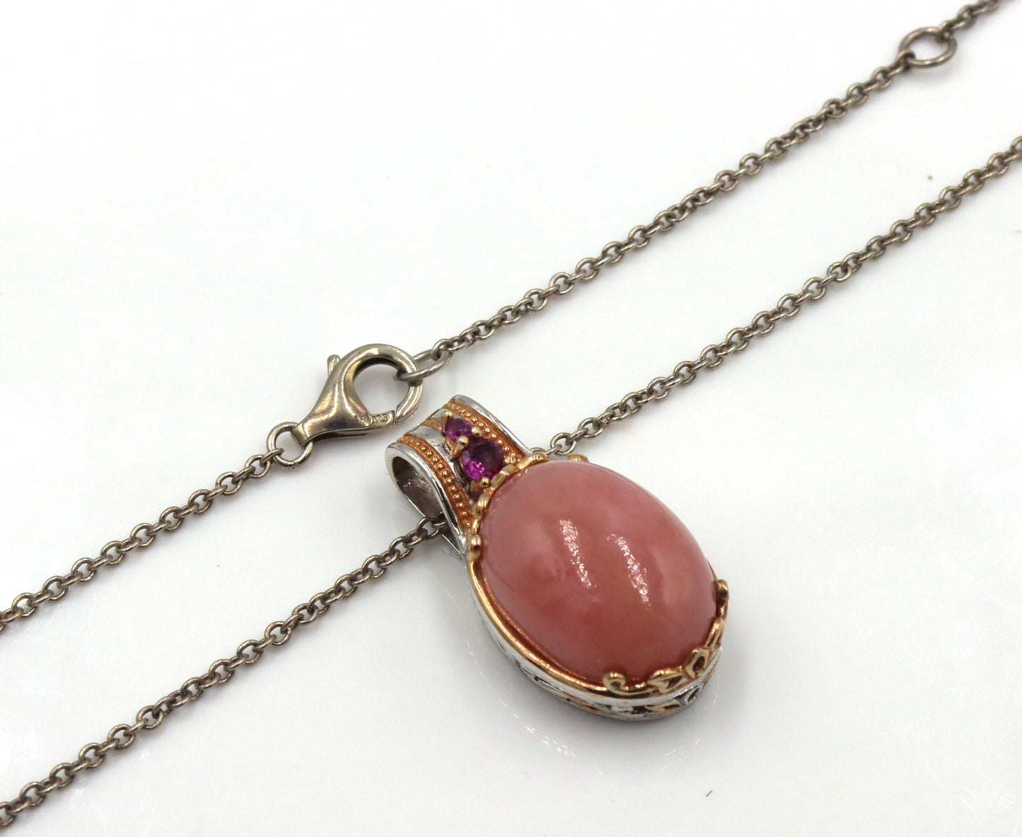 925 Sterling Silver Peruvian Puink Toumaline Set