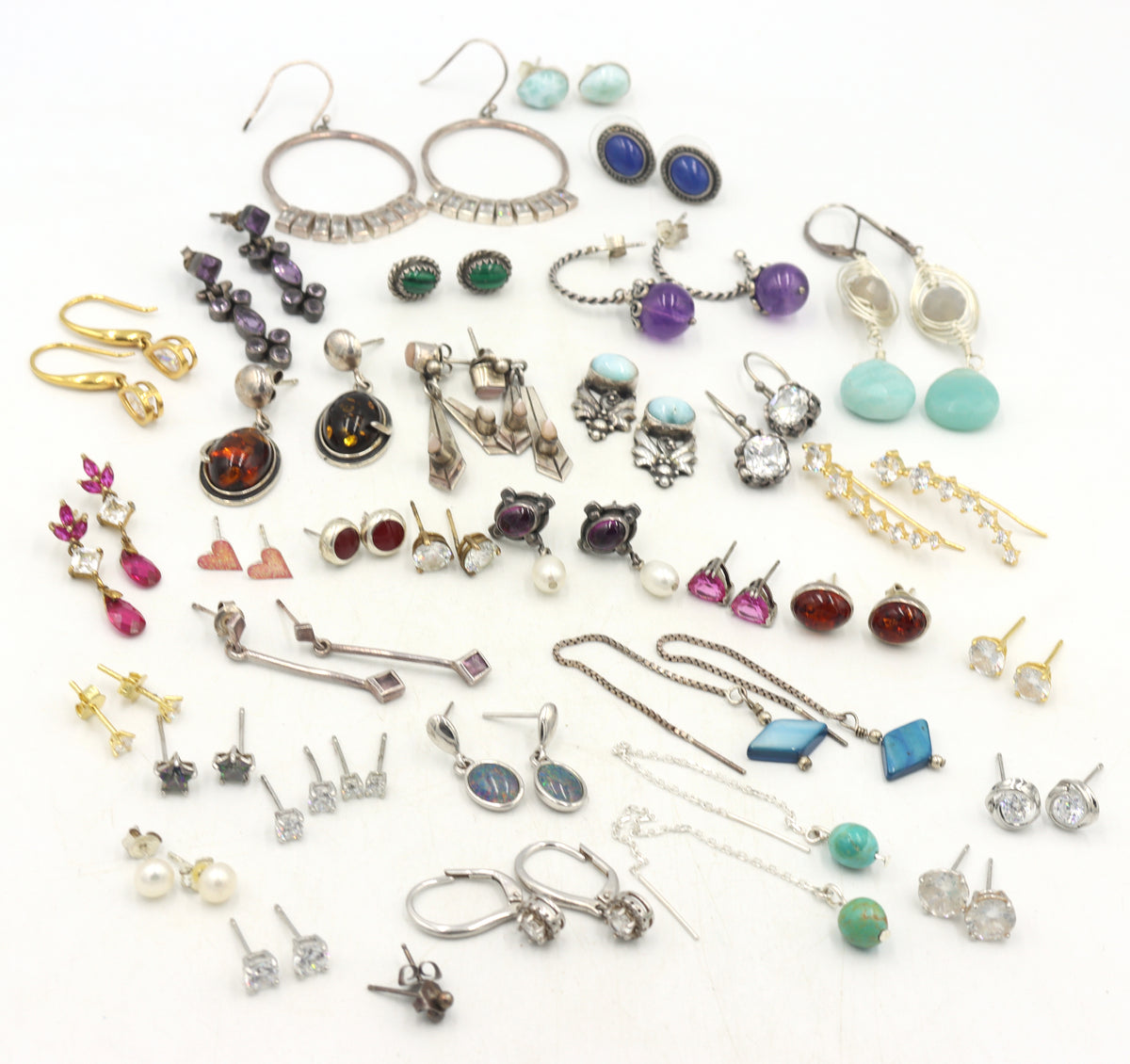 Group lot of vintage 925 sterling silver earrings
