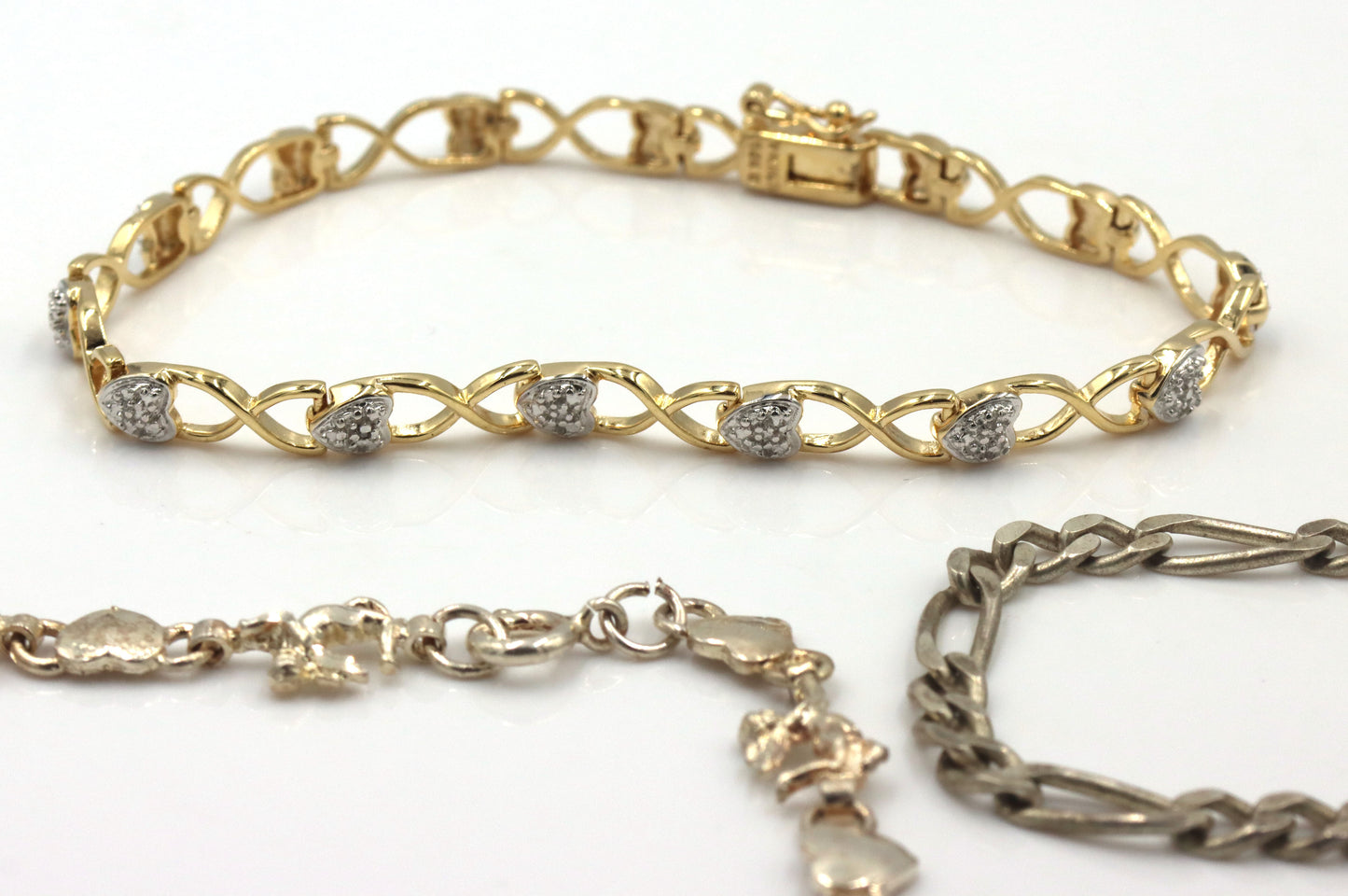 Group lot of 10 vintage 925 sterling silver bracelets