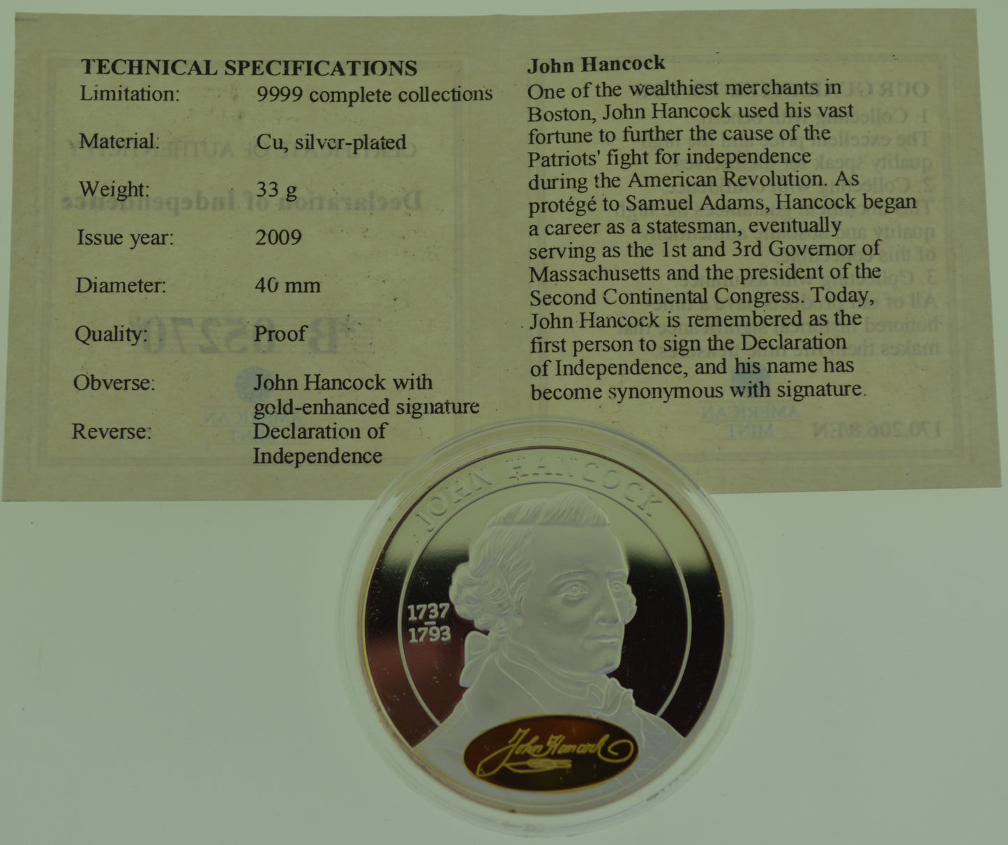 2009 John Hancock (1737-1793)