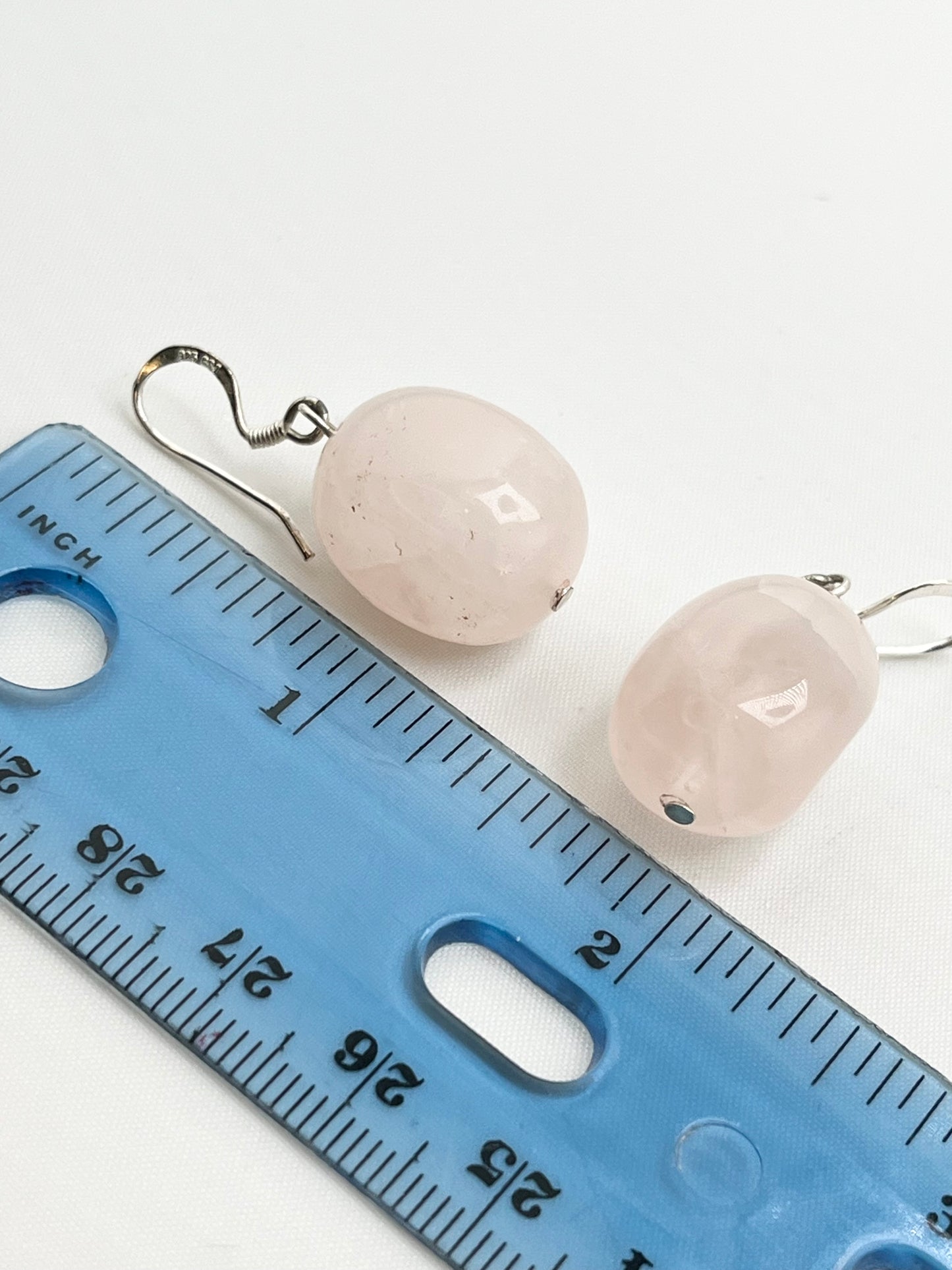925 Sterling Silver Pink Quartz Danfle earrings