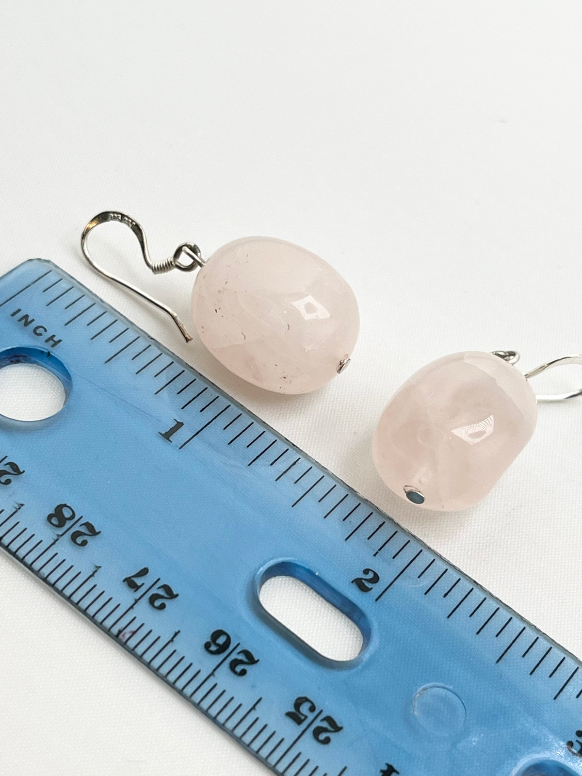 925 Sterling Silver Pink Quartz Danfle earrings