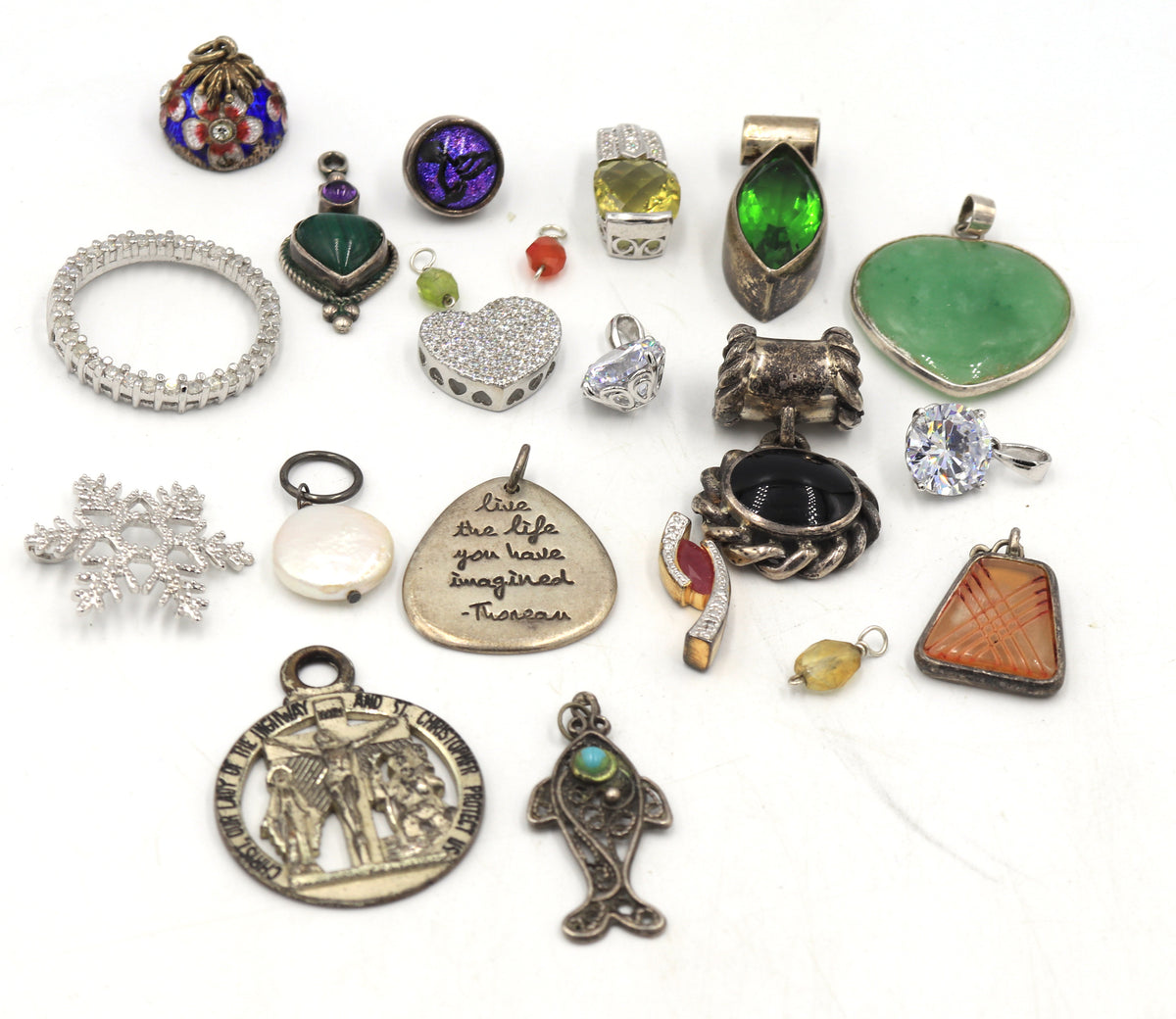 Group lot of Vintage 925 sterling silver pendants