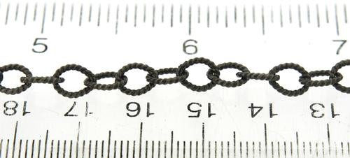 Edgy & Chic Sterling Silver Oxidized Twisted Oval MatineChain