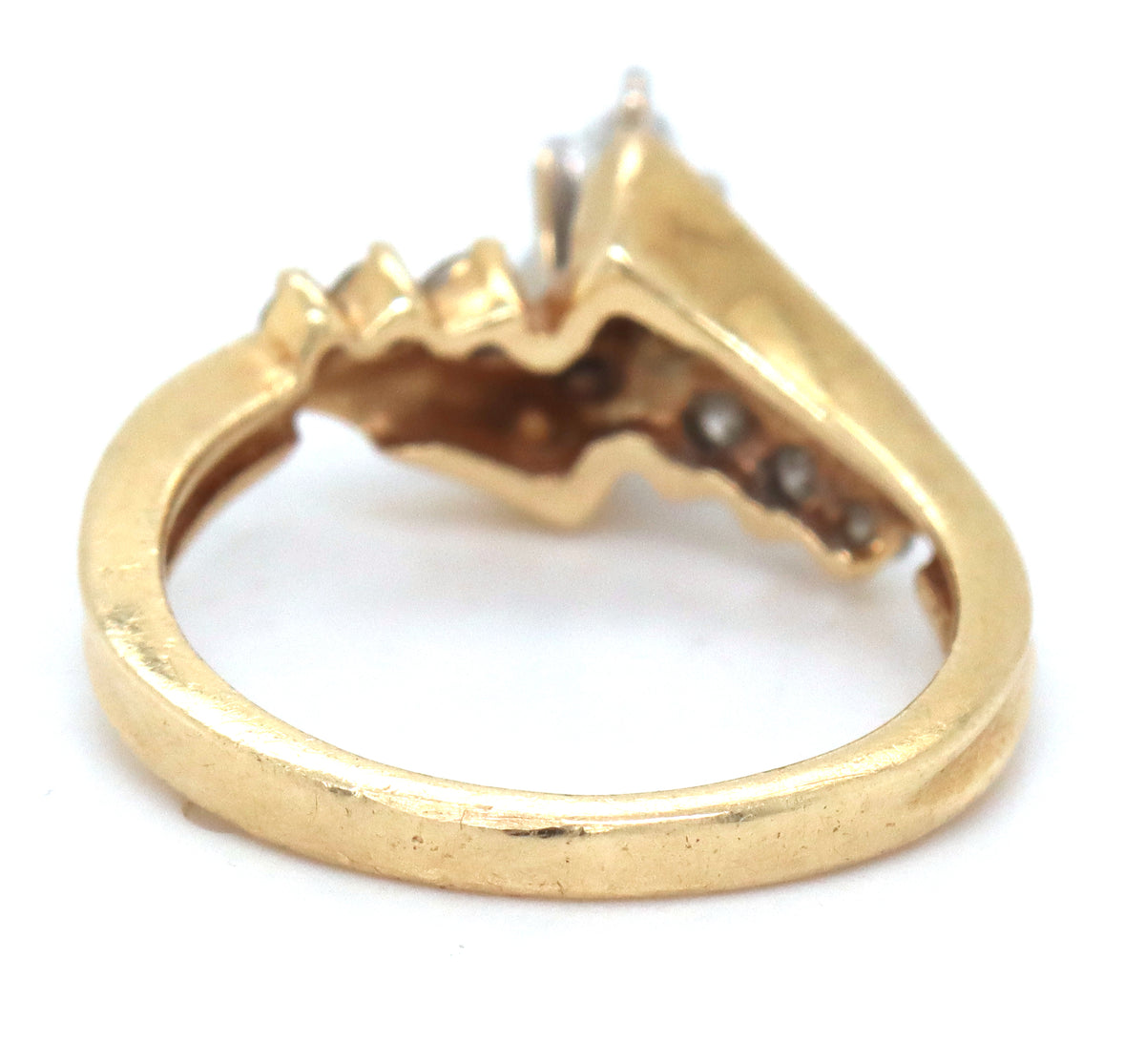 14kt Yellow gold marquise diamond ring