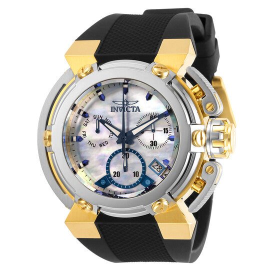 Invicta Coalition Forces Chronograph Swiss Quartz Men's Dive Watch – Mother of Pearl Dial, Black Sil