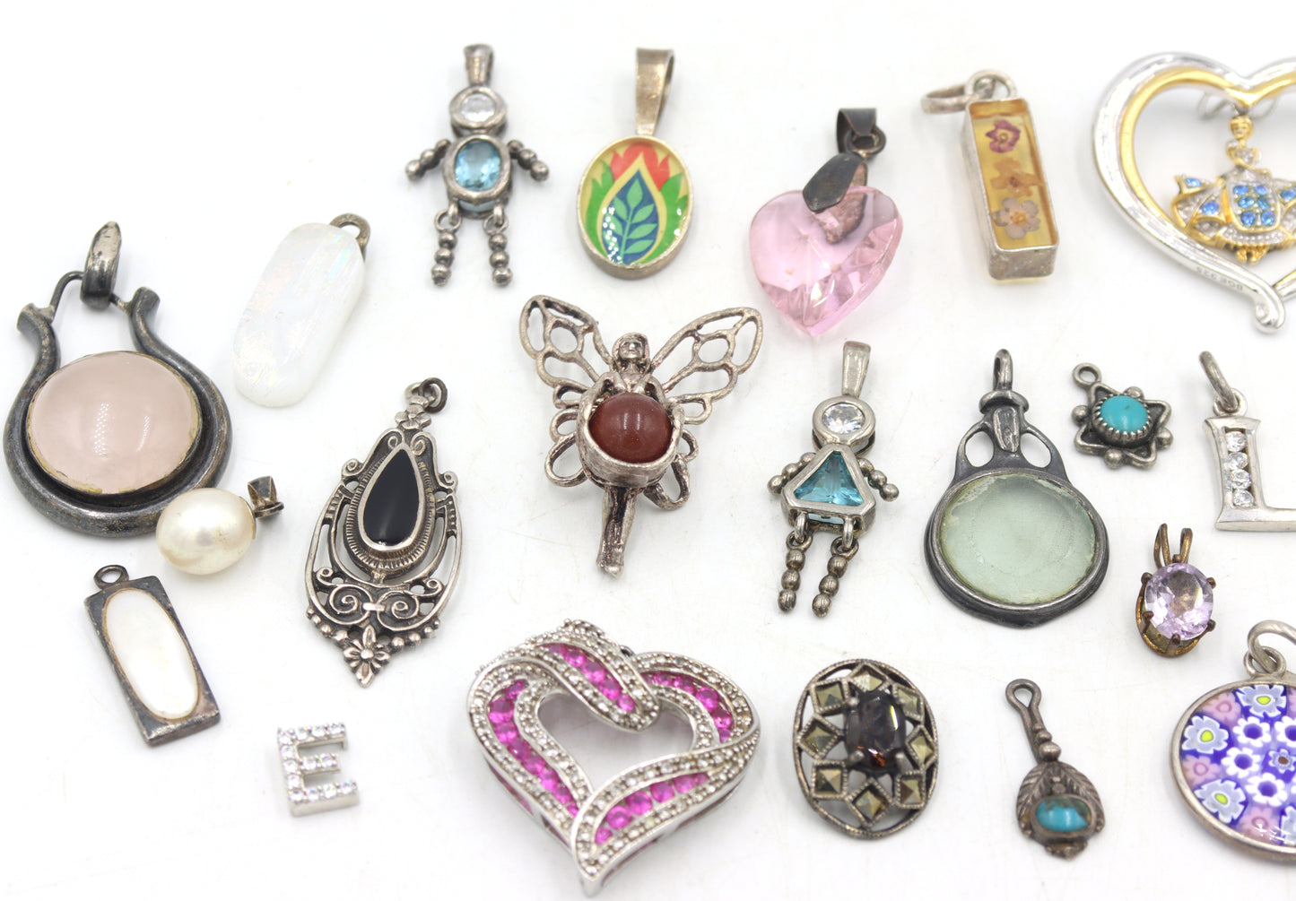 Group lot of Vintage 925 sterling silver charms pendants