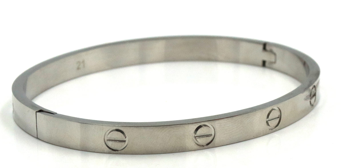 Stainless steel love bangle bracelet