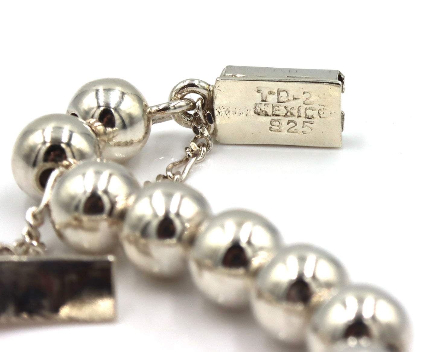 925 Sterling silver Mexico signed silver ball bracelet