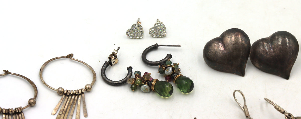 Group lot of Vintage 925 sterling silver earrings