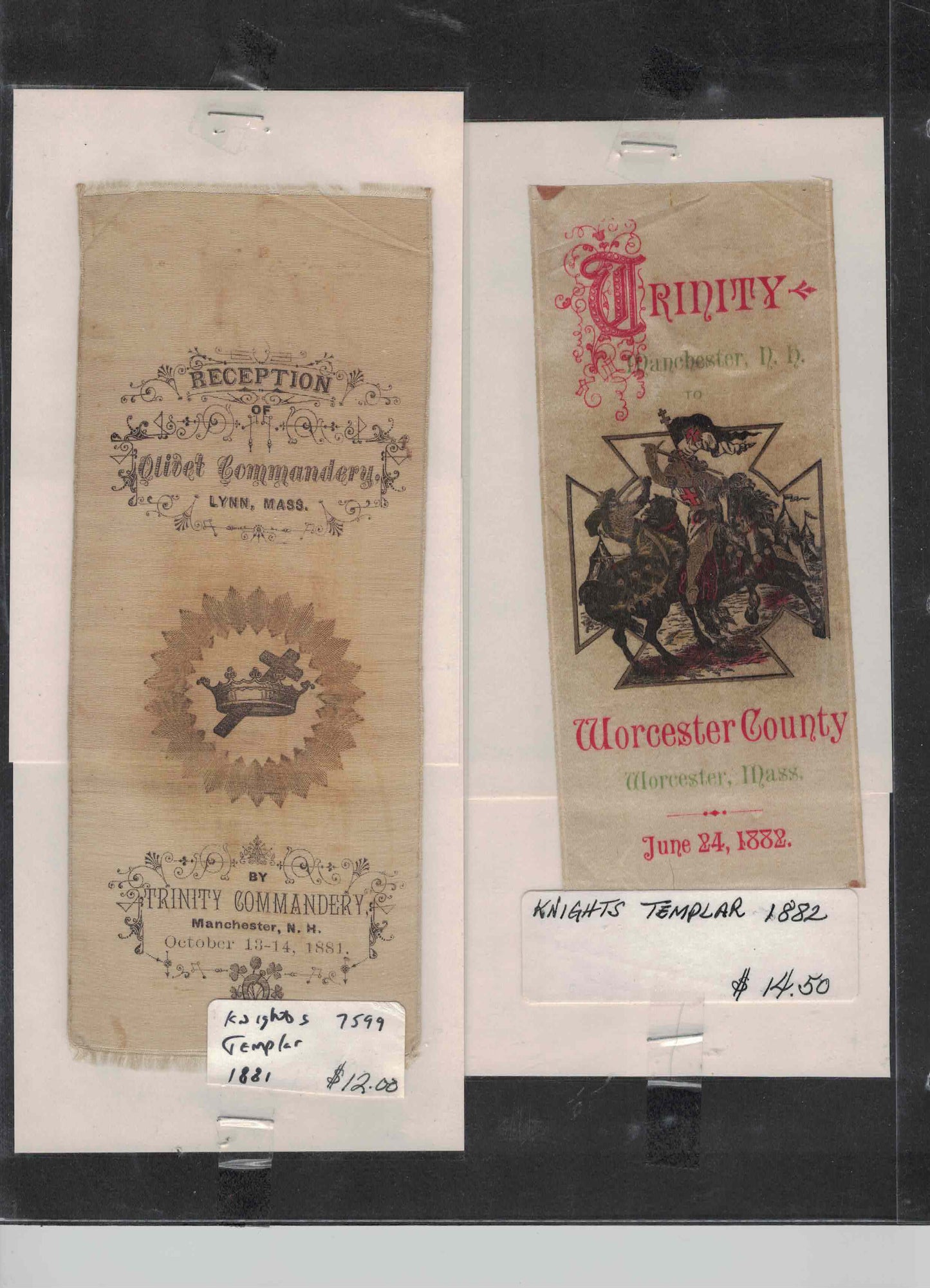 Antique Fraternal & Veteran Event Ribbons Collection (1880s–1890s)