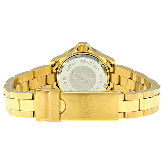 Invicta Pro Diver Women's Gold-Plated Stainless Steel Watch with Black Dial
