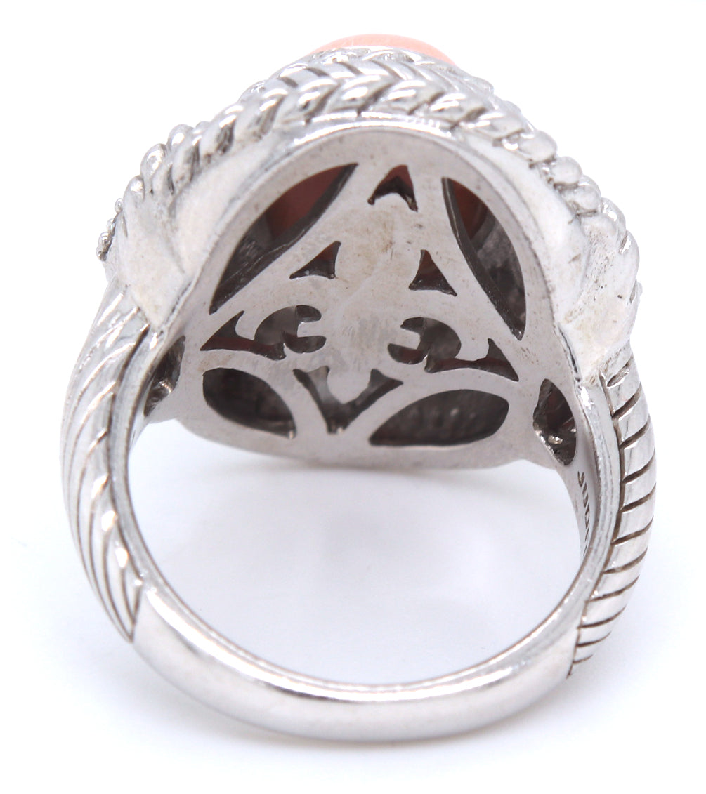 Judith Ripka Rose quartz ring in 925 sterling silver