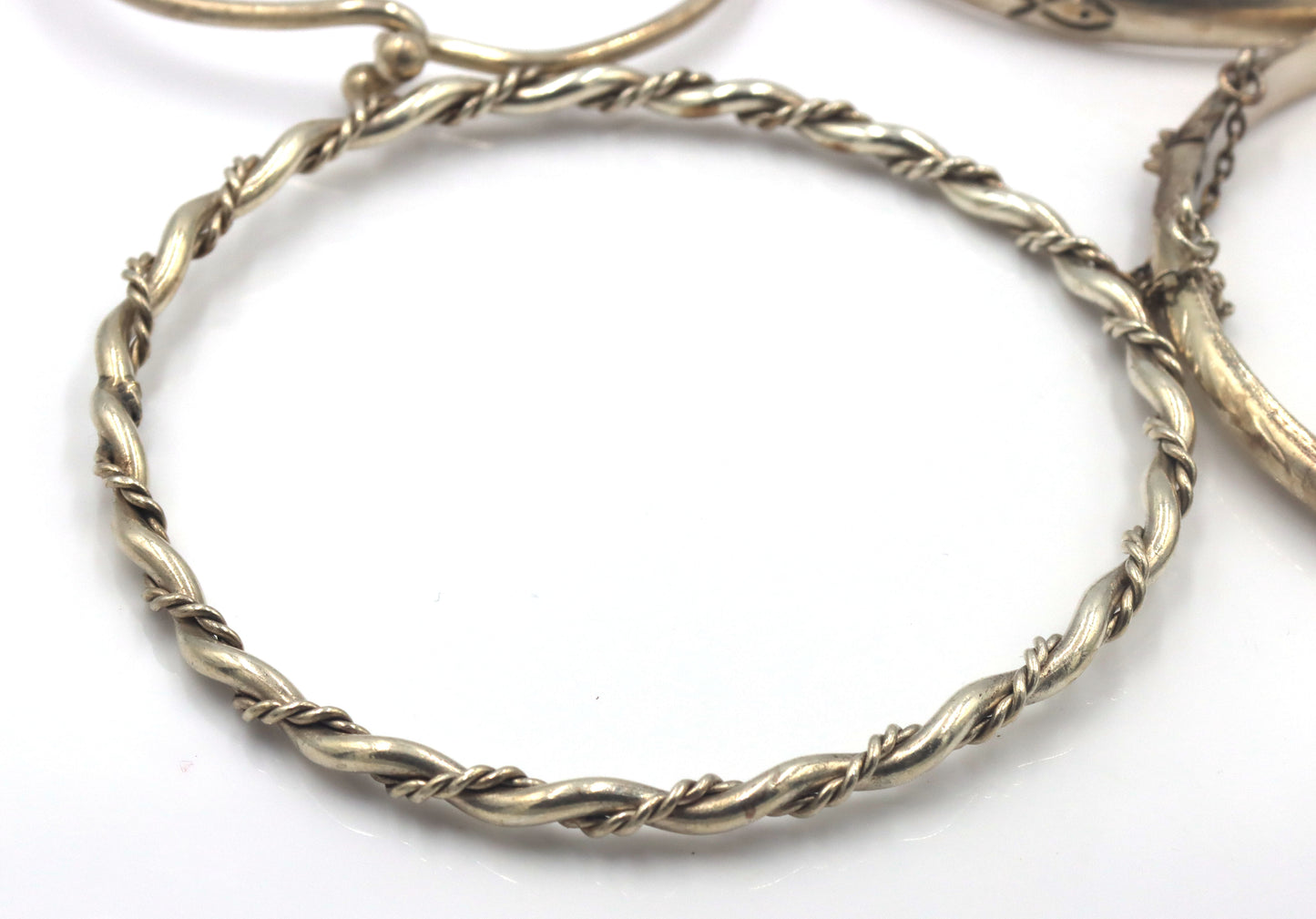 Group lot of 7 Vintage 925 sterling silver bangles