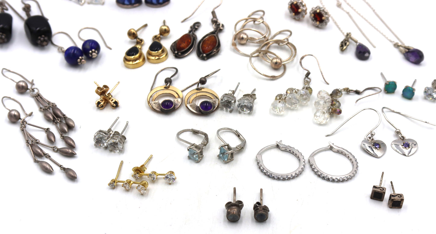 Group lot of vintage 925 sterling silver earrings