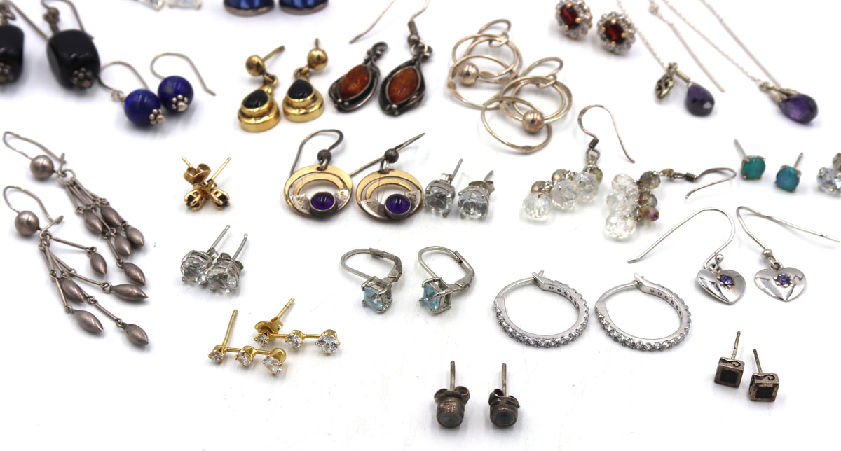 Group lot of vintage 925 sterling silver earrings