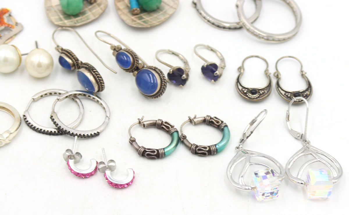 Group lot of Vintage 925 sterling silver earrings