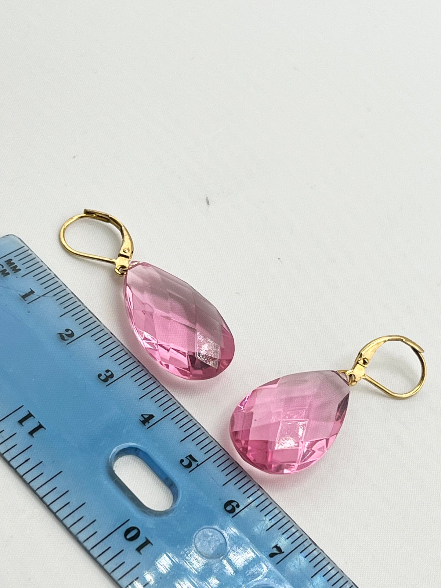 Two Pair Of Joan Rivers Pink Crystal Drop Earrings