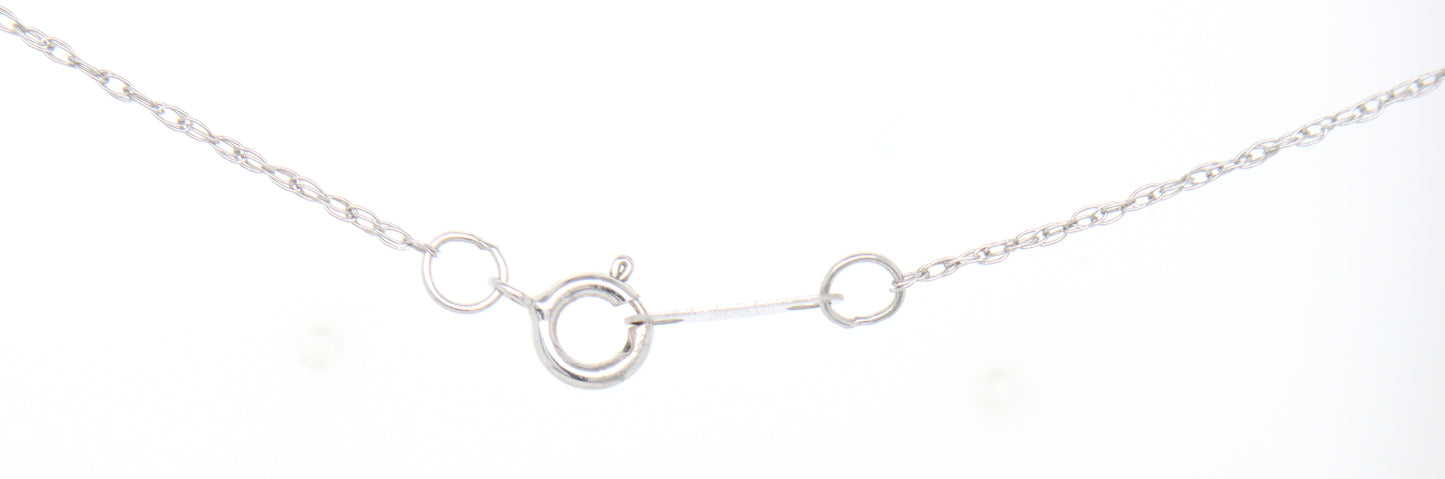 10kt White gold pink topaz heart shaped pendant on chain