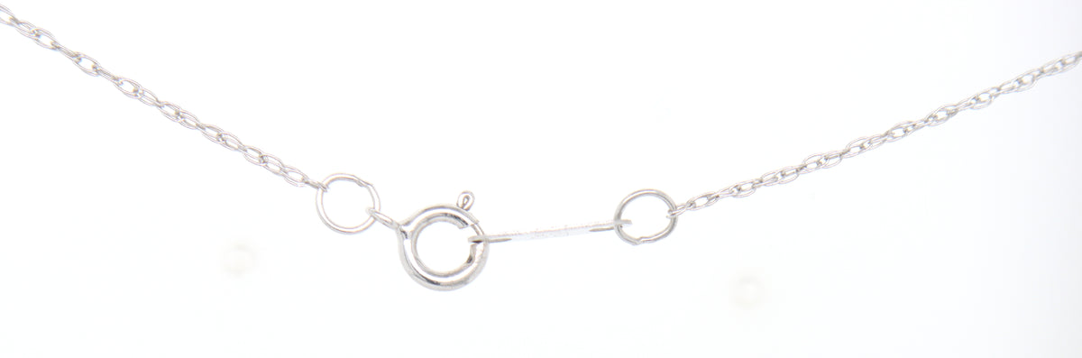 10kt White gold pink topaz heart shaped pendant on chain