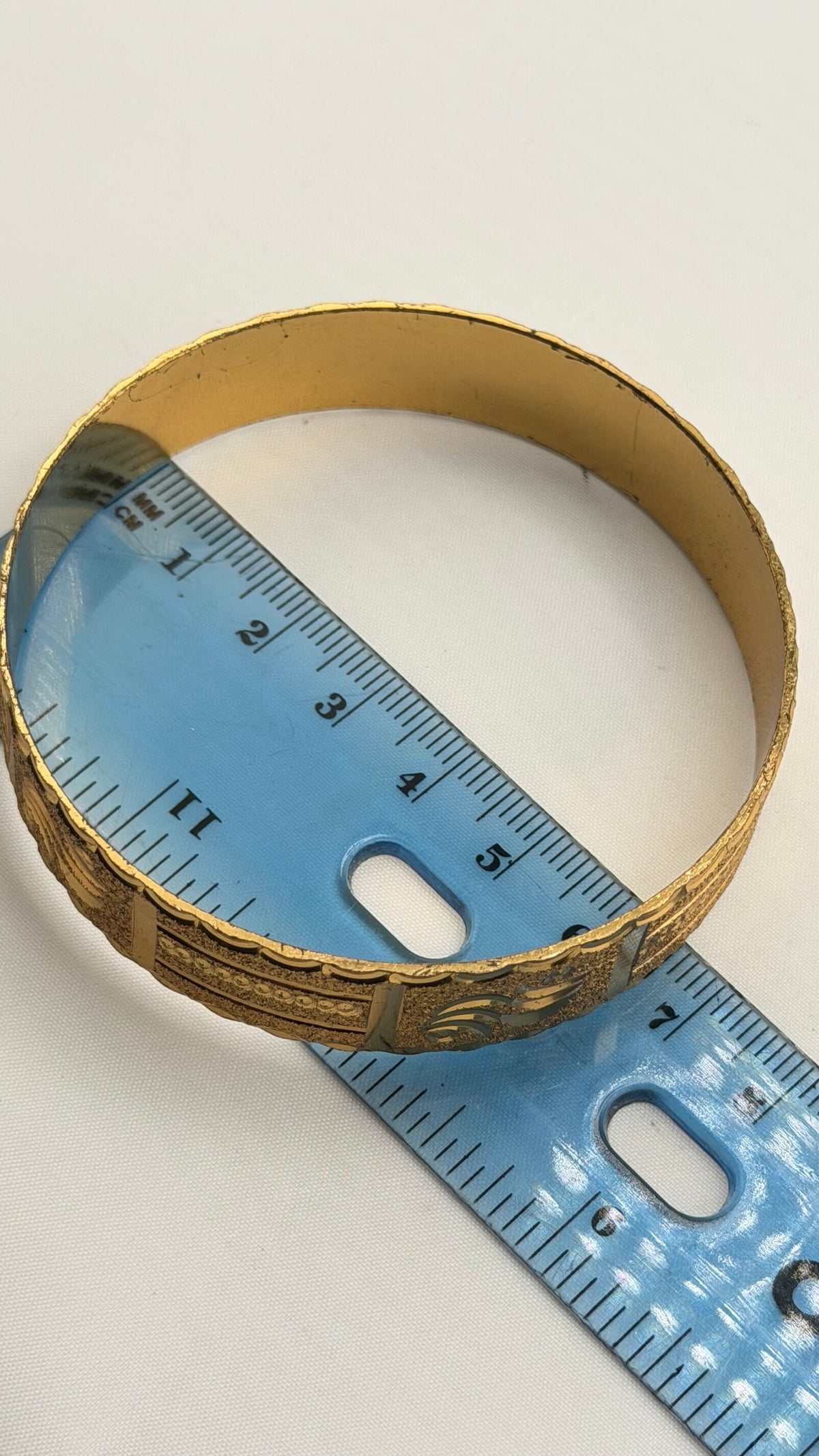 22KT Yellow Gold Ethnic Idian style Bangle Featuring Intricate Textured Motifs