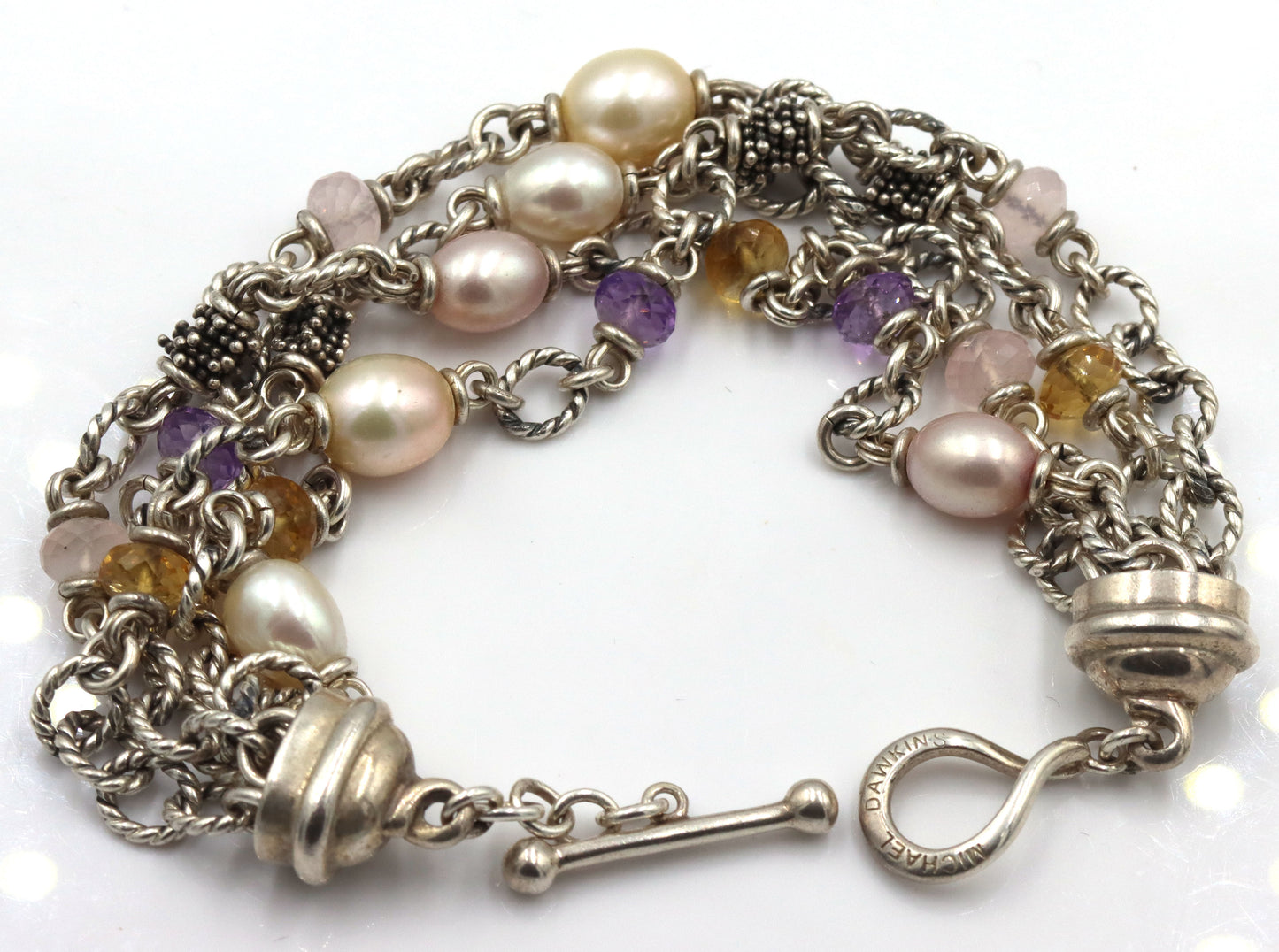 Michael Dawkins 925 Sterling Silver Multi Strands Bracelet