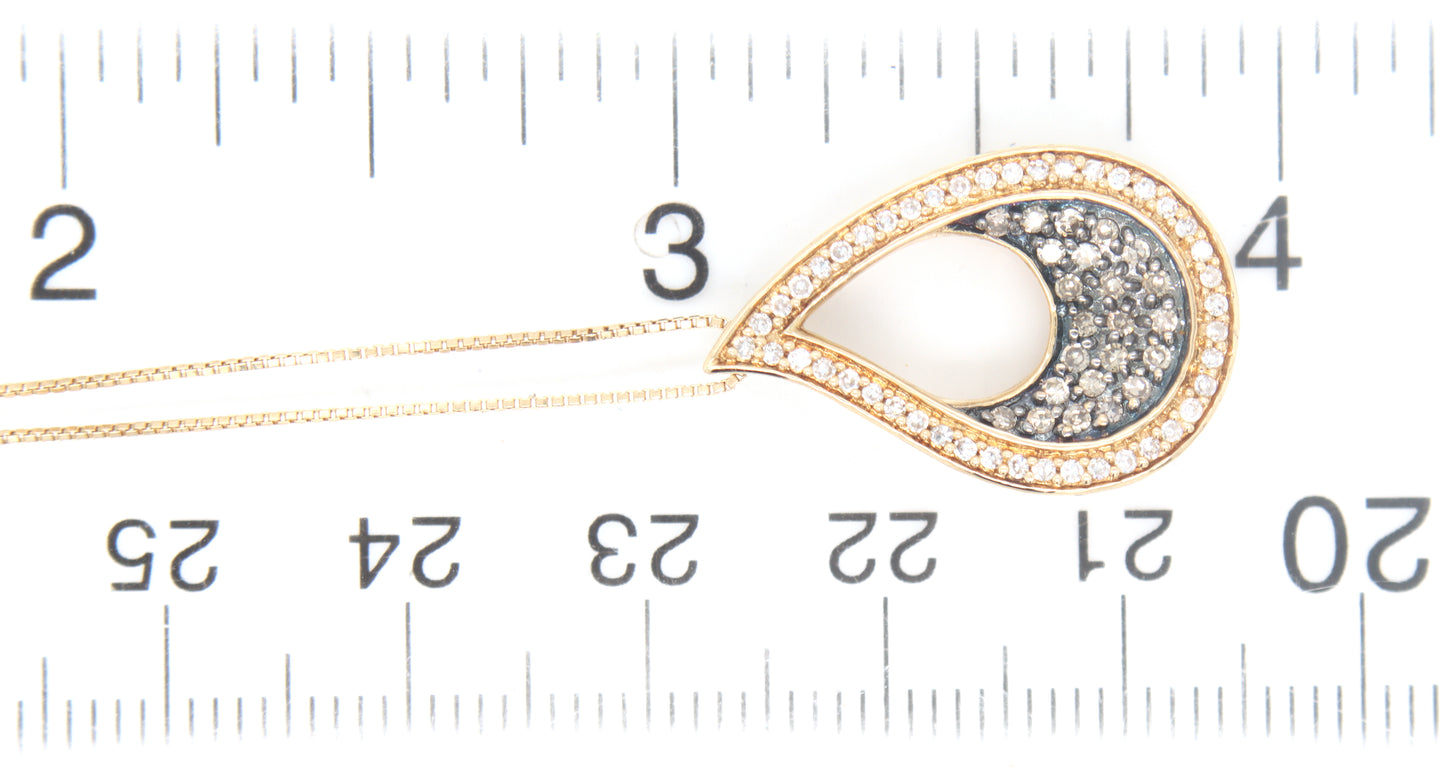 1kt Yellow gold approximate 0.50ctw top light brown diamond pendant on chain
