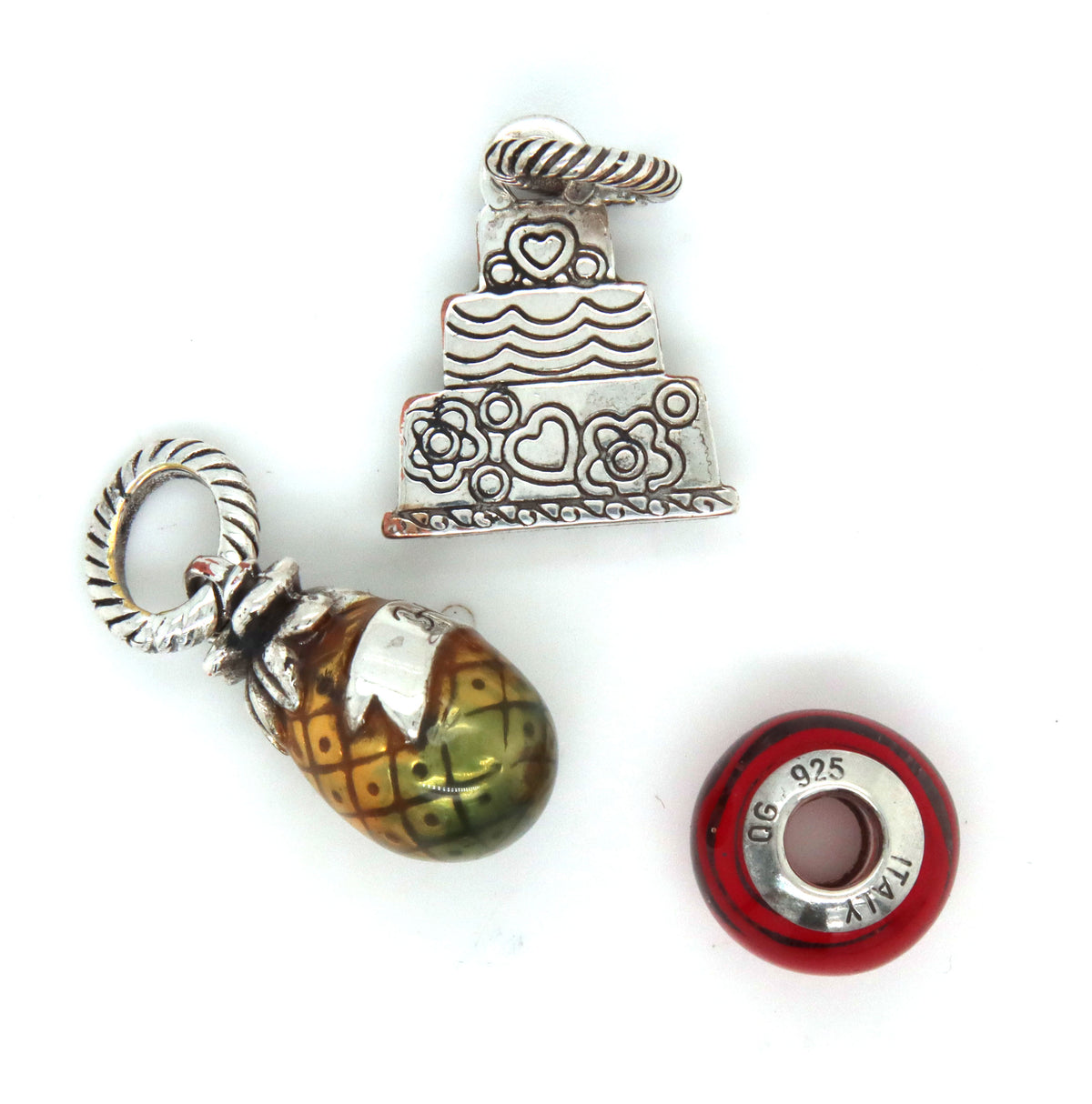 925 Sterling silver group lot of 3 charms