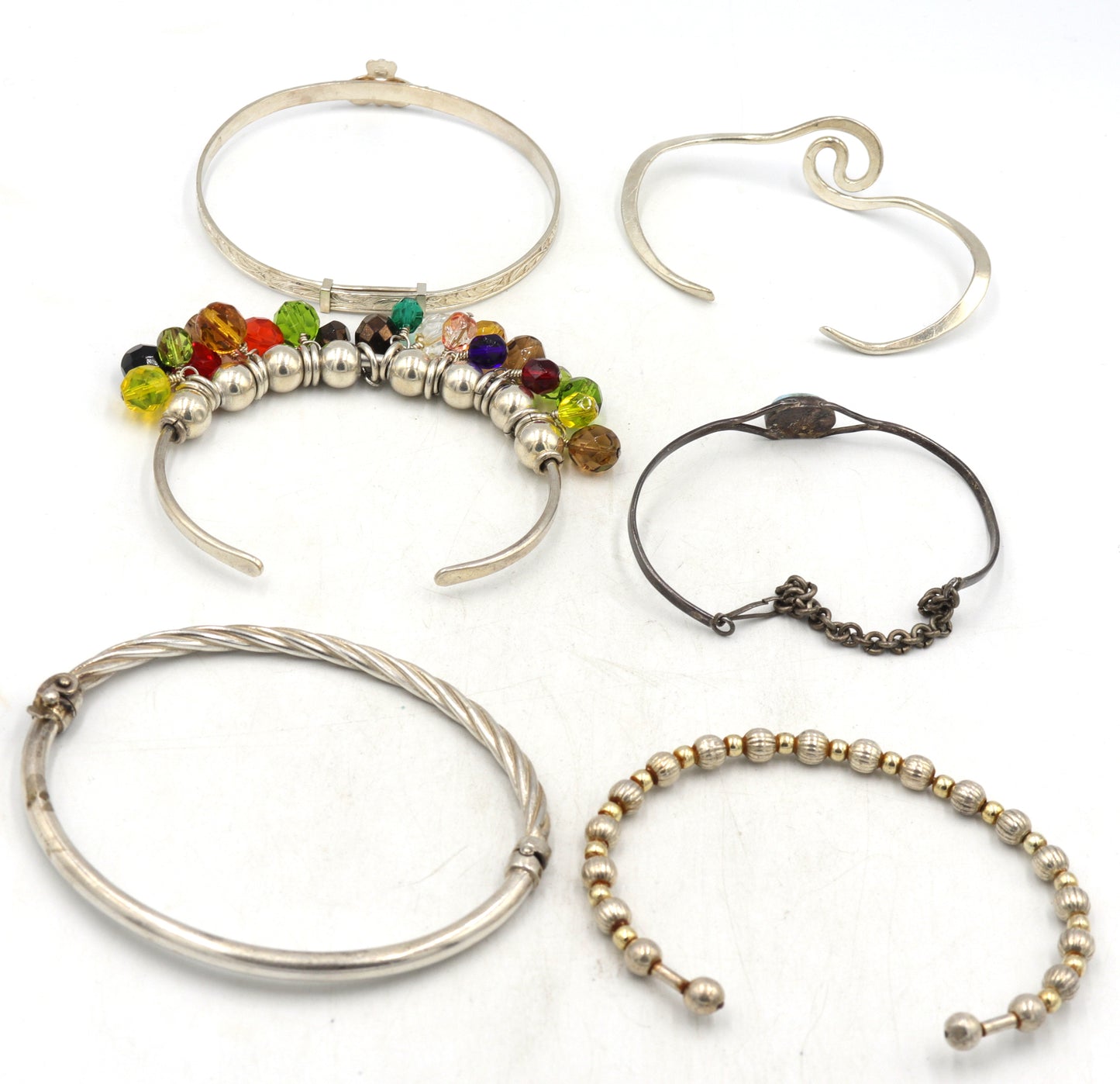 Vintage 925 sterling silver group lot of cuff bangles