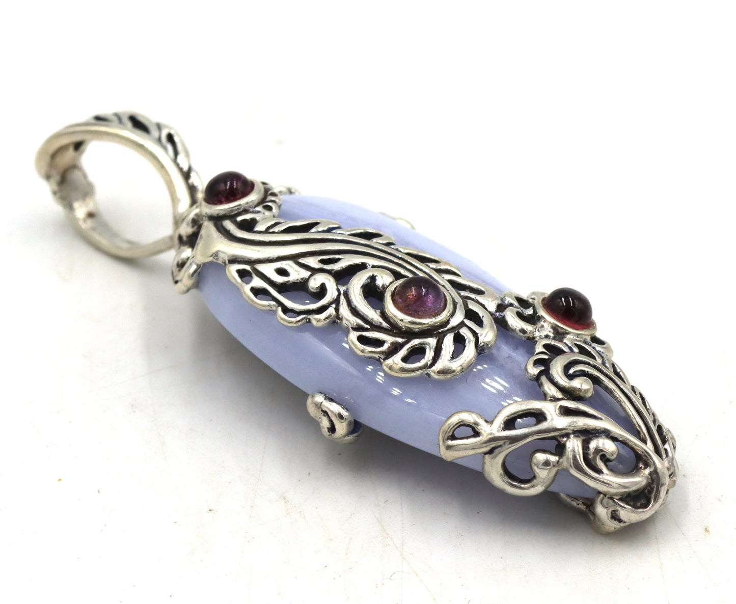 Carolyn Pollack Relios blue lace agate pendant in 925 sterling silver