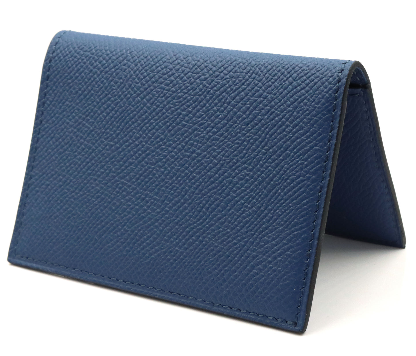 Hermes blue leather compact car holder wallet