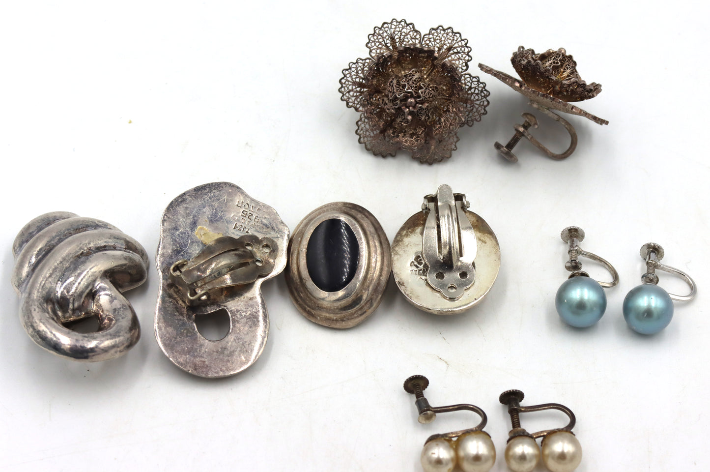 Group lot of Vintage 925 sterling silver earrings