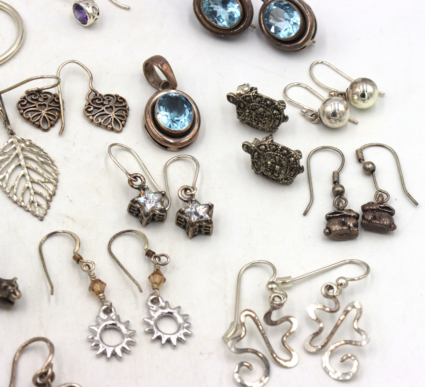 Group lot of vintage 925 sterling silver earrings