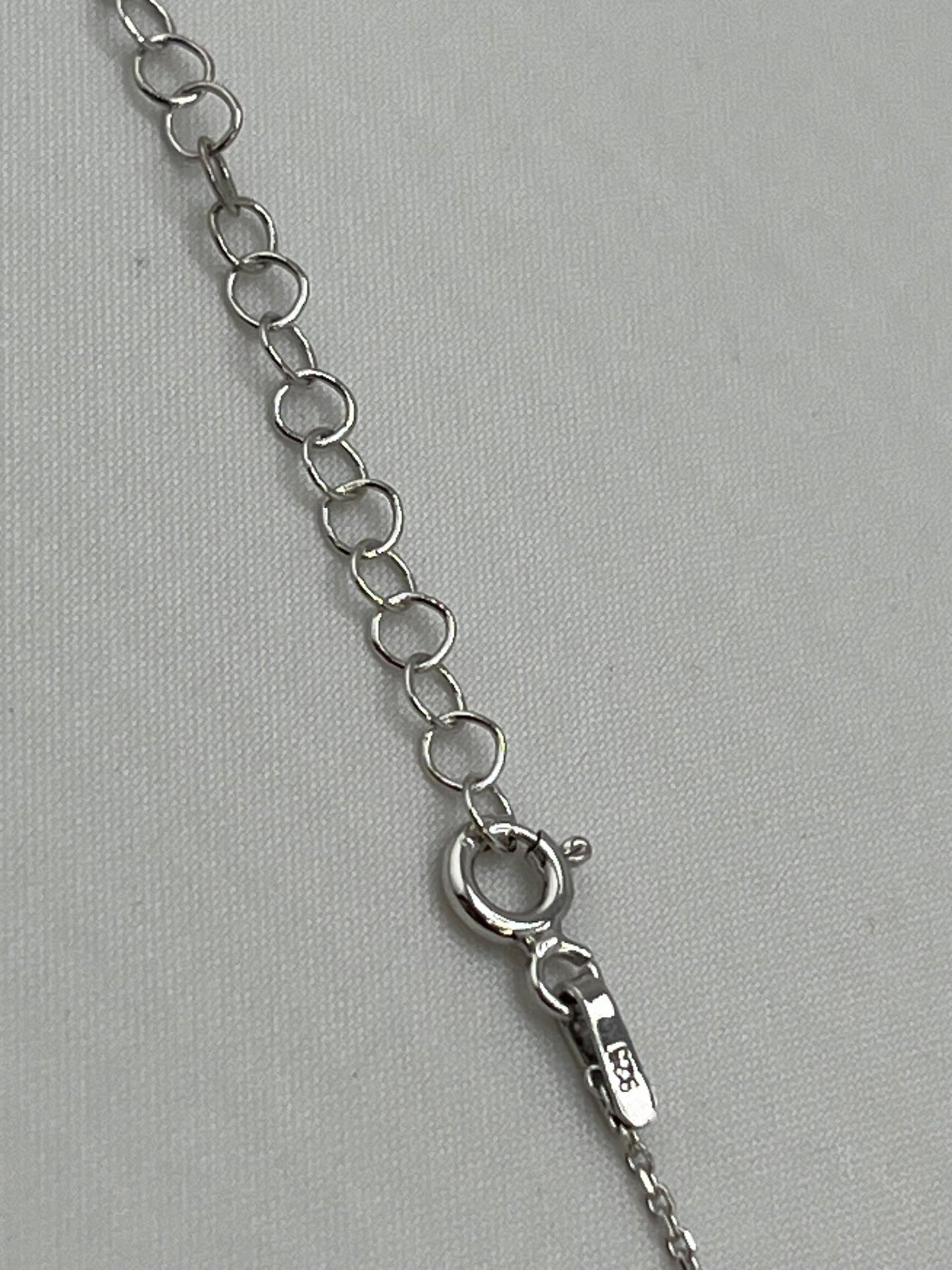 925 Sterling Silver Lucky Star Necklace Clear and Blue Pave Crystal