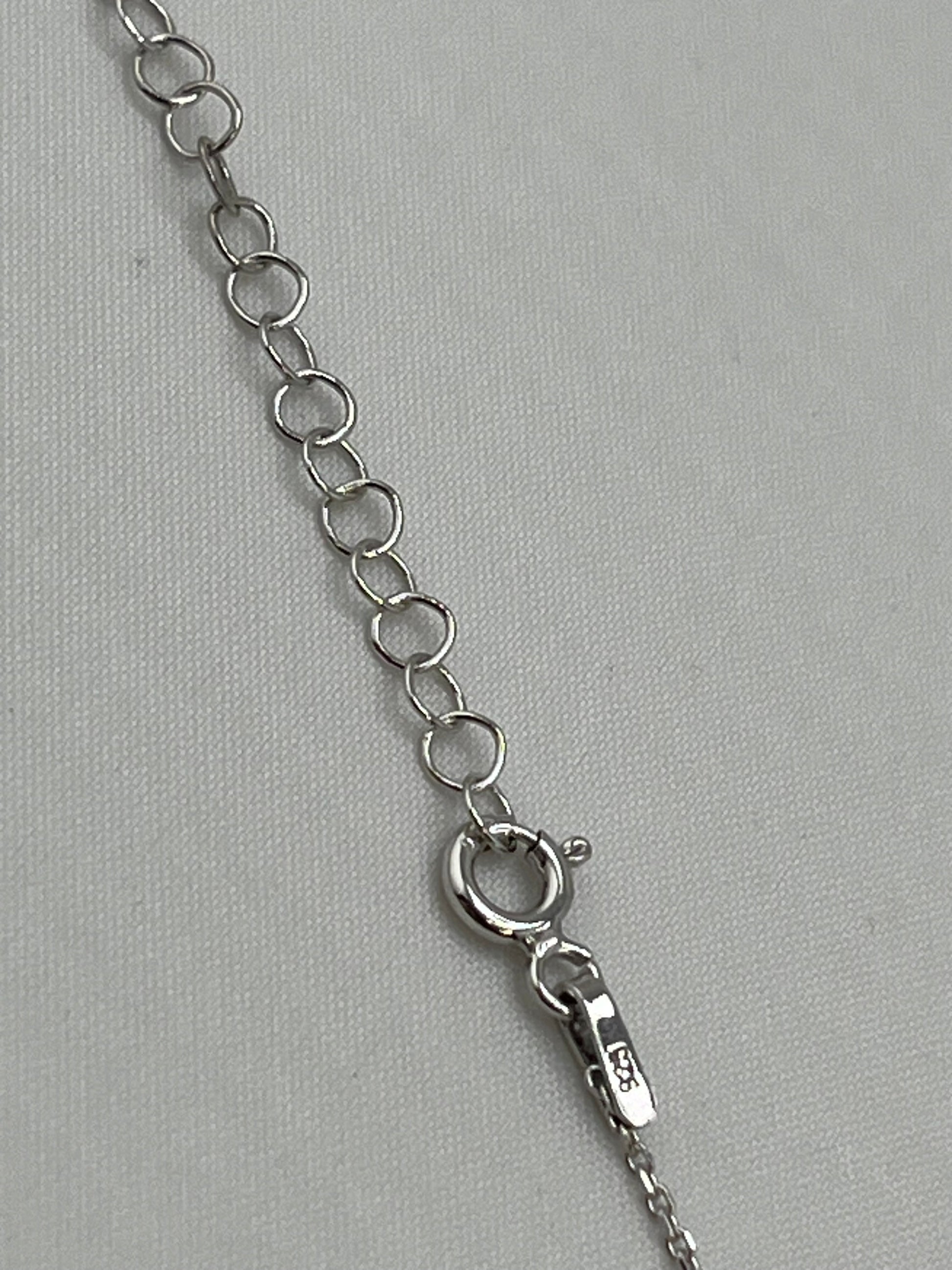 925 Sterling Silver Lucky Star Necklace Clear and Blue Pave Crystal