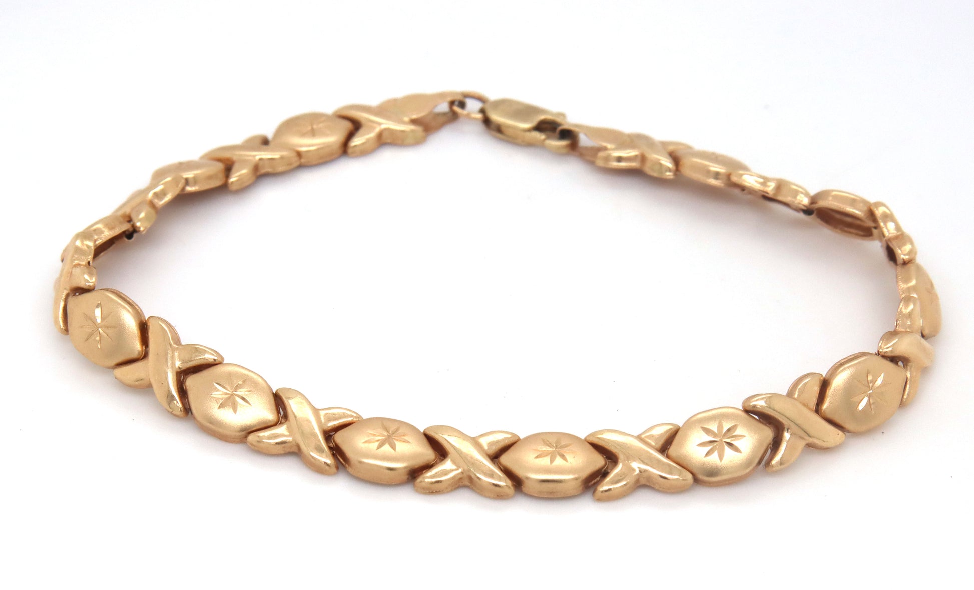 14kt Yellow gold X link bracelet