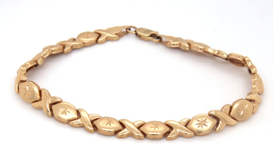 14kt Yellow gold X link bracelet