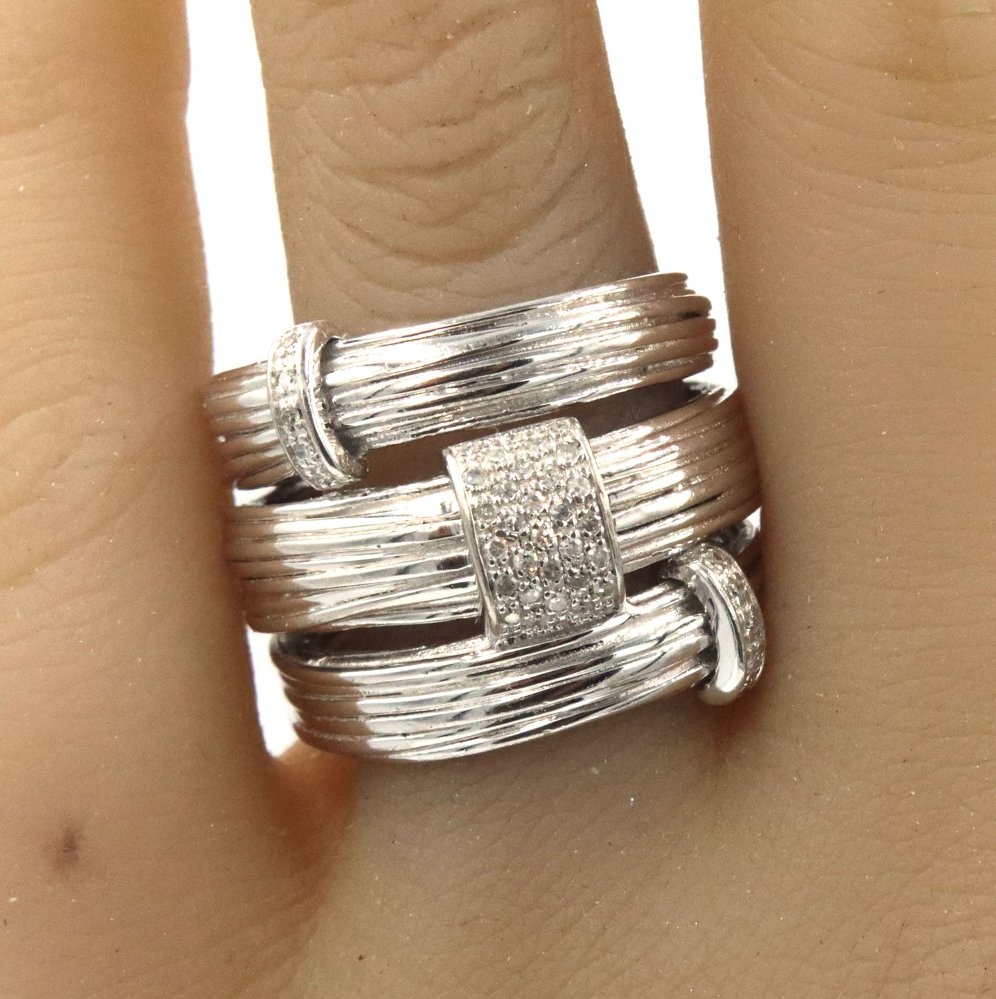 925 Sterling silver multi band wide band