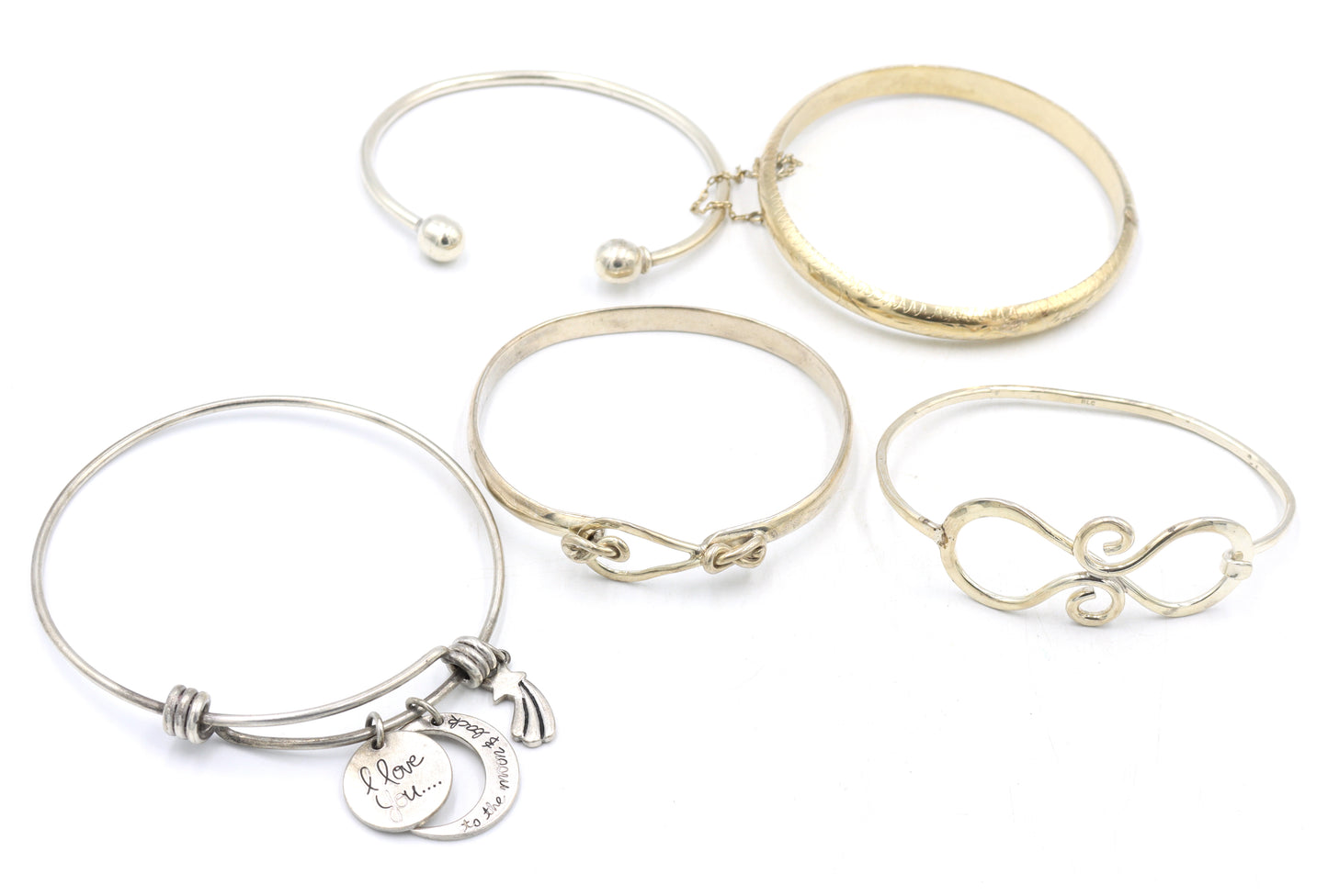 Group lot of Vintage 925 sterling silver bangles