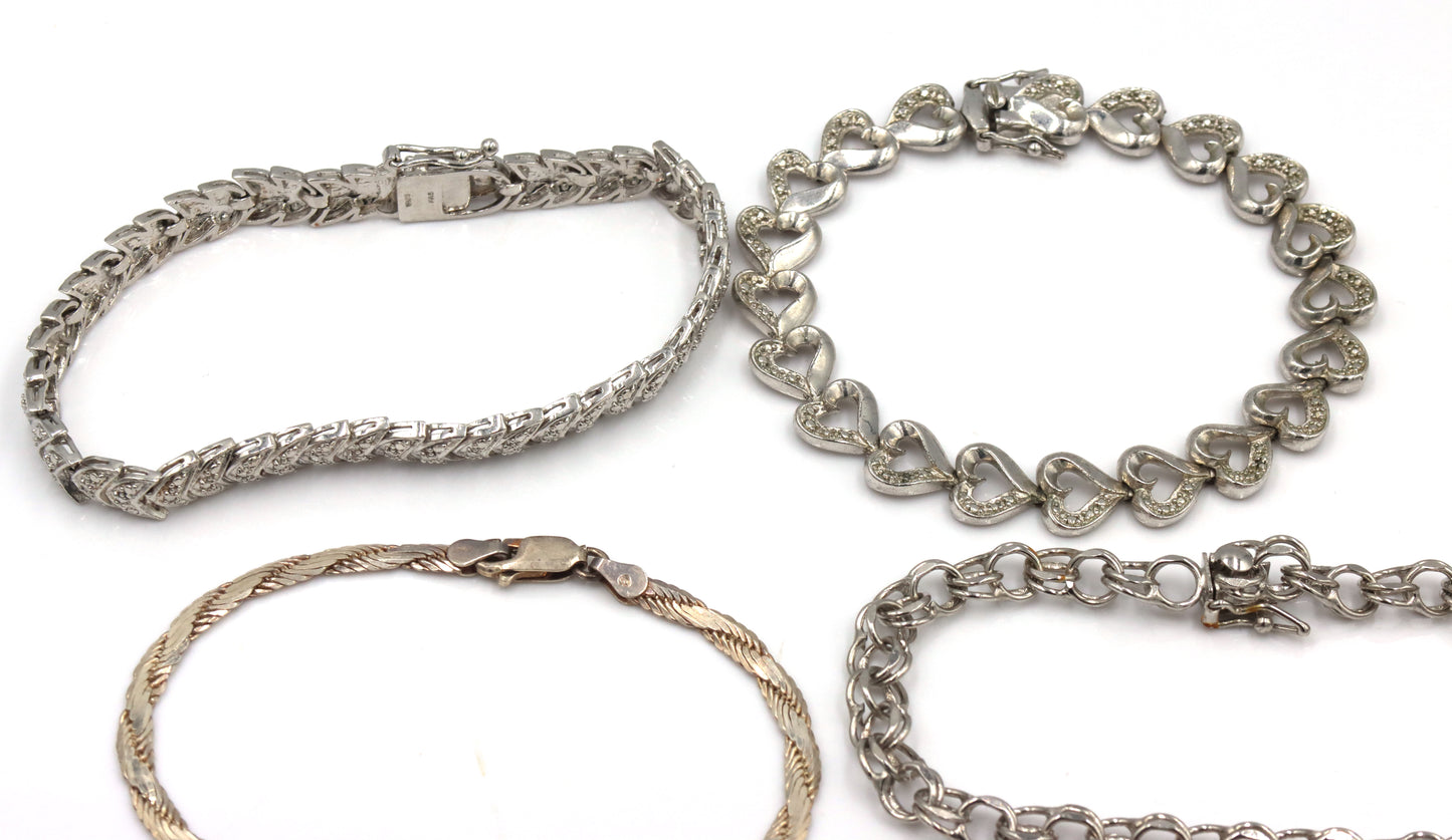 Vintage 925 sterling silver lot of 7 bracelets