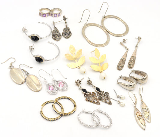 Group lot of Vintage 925 sterling silver earrings